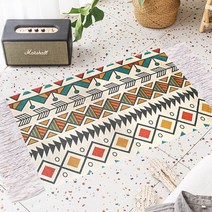 레트로 보헤미안 우븐 태슬 카펫 60x90cm 핸드 린넨 러그 테이블 러너 도어 매트 홈 데코 집 거실