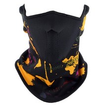 지원군몰 오토바이 방한마스크 탈부착형 겨울용 바이크 안면마스크, 노랑