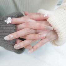 엘씨 셀프 네일아트 붙이는 네일팁 인조팁, 019_러블리 밀크티(오발)