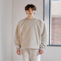 헤지스남성 [21FW 헤지스 남성]베이지그레이 HIS 로고자수 플리스 긴팔티셔츠_HZTS1D802I1