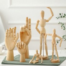 나무관절인형 뎃셍 소품 손모형 발모형, 나무관절 오른손 30Cm