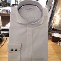 맨하탄셔츠 서면점 화이트 와이드카라 면혼방 슬림핏 긴팔 셔츠 23F2044