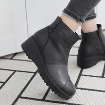 제이슈 가죽 기모안감 매력장착 통굽 앵클부츠 5cm