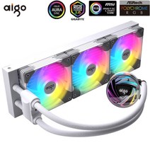Aigo Galaxy 240/360 ARGB CPU 수냉 쿨러 마스터 Rgb 팬 120mm 액체 방열판 라디에이터 LGA 2066 2011 1151 1155 AM4 AMD|Fa, 1개, 폴란드, 240  white
