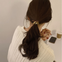 원나도 골드 체인 스트랩 헤어밴드 머리끈 2종세트 1+1 wdn6019