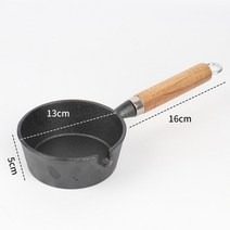 kata cast iron mini nonstick 프라이팬 flat bottom omelette pan with wooden handle 휴대용 팬케이크 프라이팬 주방 요리, 13cm