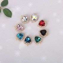 짱패브릭 메탈 하트큐빅 팬던트, 투명