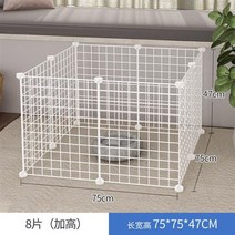 고양이호텔장 고양이철장 펜스 입원장 펫홈 대형철장 대형고양이장 애견장 애견호텔장 3단케이지 울타리 홈 애완 동물 울타리 메쉬 대담한 와 작은 격리 울타리, 슈퍼 밸류 키큰 모델47cm 8개입, 레귤러 모델펜스+인스톨러