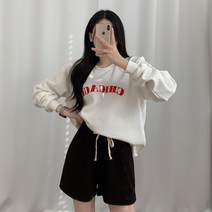 티데일리 남녀공용 시카고 기모 맨투맨 오버핏 긴팔 티셔츠