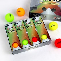 비비드 3피스 무광 컬러 골프공 국산 선물용 12알, 단품