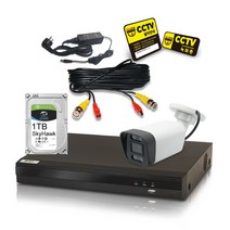 CCTV자가설치 풀세트 카메라 1개 세트 400만 화소 녹화기 20m케이블 어댑터 간편한 설치 QR코드로 스마트폰 보기도 쉽게, 카메라2개 케이블2개