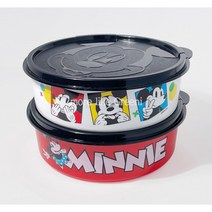타파웨어 미키 도시락 찬합 도시락 원형 레드 700ml