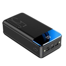 캠핑용파워뱅크 보조베터리 50000mah 아이폰 호환 Xiaomi 빠른 충전 3 USB 출력 휴대용 캠핑 외부 배터리, 01 Black_01 USB Type-c