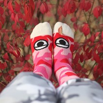 애니 스튜디오 여성양말 CAMO 8 PINK 카모플라쥬 스키 스노우보드 스포츠양말