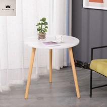소파 사이드 테이블 모던 작은 원형 테이블 유럽식 노트북 티테이블 노트북 모션데스크 가리모쿠 칸다트, 52, 우드+화이트 60
