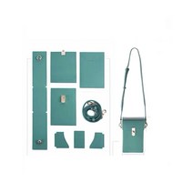남녀공용 천연 소 가죽 미니 핸드폰 소지품 가방 만들기 DIY 키트 커플템, 그린(DIY)