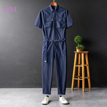 작업복 점프슈트 정비복 여름 자동차 스즈키, M, 남색