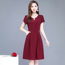 빅사이즈반팔원피스 여름옷 여성 짧은 소매 뚱뚱한 3040 세 50 중년 마담 엄마옷 숏 키 작은 사람 3408557327