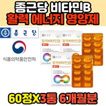 노년 중년 활력 활성 고농축 고함향 비타민비 종근당 30대 40대 50대 대용량 B1 B2 나이아신 판토텐산 B6 피리독신 비오틴 엽산 B12 비타민B군영양제