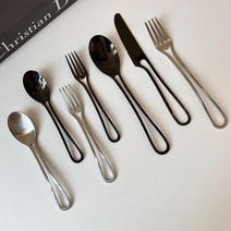 투데이즈바잉 포크나이프셋트, 실버 디저트 나이프 (중형)