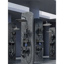 선반형샤워기 샤워기수전 수전 교체 화장실 샤워기, C 블랙 올구리 3단수전 (원형스텐)
