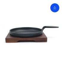 시둥마켓 +[시둥마켓]+_ 업소용받침대 팬받침대 가게냄비받침 업소용철판받침대 가정용냄비받침, 통주물 무쇠팬 스파게티 주물팬 목판받침대 세트 소