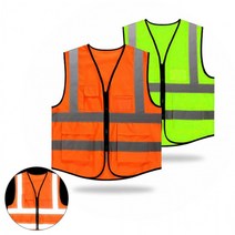 청성기업 다용도 포켓 반사조끼 안전용 반사판 조끼 현장 주차 운동 작업용, 포켓 반사판조끼(형광그린 2XL)