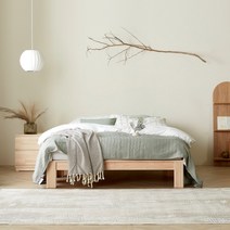 통원목 무헤드 편백나무 침대 프레임 S SS Q, 유절 평상, 350mm