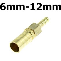 퀵커플러 유압 에어 원터치 카플러 밸브 황동 6mm 호스 바브 피팅 8mm 10mm, 6mm x 12mm