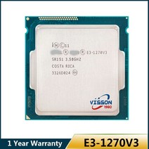 1231V3 인텔 제온 쿼드 코어 프로세서 cpu e3 1270 v3 3.5ghz LGA 1150 8mb SR151, 한개옵션0