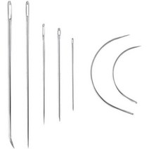 가죽 바느질 키트 0.8mm 65m 나일론 왁스 스레드 수리 코드 DIY 바늘 캔버스 텐트 신발 도구, 7Pcs Sewing Needles