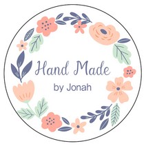 디자인요나 [당일출고 3+1]핸드메이드 홈메이드 개업 홍보 기업 상호 수제 업체 답례 스티커 63.7mm_1세트_12개구성 소량 주문제작 광택아트지 스티커제작, 1세트_12개_63.7mm, HM_06