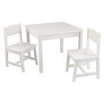 KidKraft 목재 아스펜 테이블 & 의자 2개 세트 가구 화이트