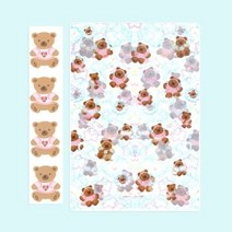 [텐텐단독] [A4] SET. 곰돌이 천사 pp 화일 + 8마리 스티커