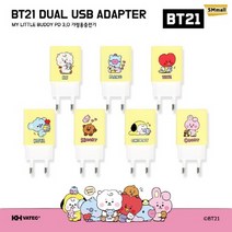 BT21 고속충전기 PD QC3.0 20W 어댑터 / 가정용 멀티충전기 USB-A+USB-C타입 듀얼 동시충전 (충전케이블 별매) / BT21 KCL-PDC012 [알제이], KCL-PDC012[알제이]