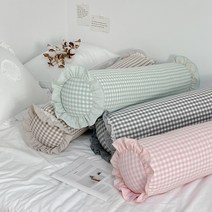 체크 안고자는 면 감성 꿀잠템 사계절 바디필로우 롱 원통 북유럽 캔디 쿠션, 커버1장, 그레이