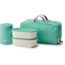 (일본직배송) 써모스 보온도시락 스프런치세트 JEA-1000, 스프용기 200ml 반찬용기  300ml×2개개, 민트