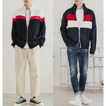 남자 가을 겨울 투웨이 지퍼 배색 집업 울 니트 빅사이즈 코디