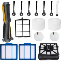 Alrens Shark IQ R101(RV1001) RV101AE AV912S AV1002AE UR1000SR 로봇 진공용 교체 부품 롤러 브러시 사이드 폼 펠트 필터 셀프 클린, 16 PCS