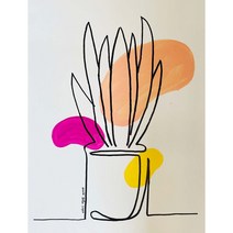 안정IV 인테리어 예쁜 식물 그림 최혜원작가 원화, 흰색