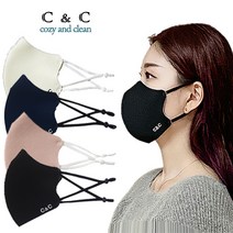 C&C 구리마스크 3개입 스포츠 숨쉬기편한 빨아쓰는마스크 패션면마스크 귀끈조절형 새부리형 대중소형, B03_스포츠M(중형)_블랙3개입