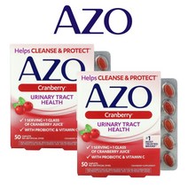 Azo 크랜베리 AZO 크렌베리 바실러스 코아귤런스 비타민C 칼슘 50캐플릿 2팩