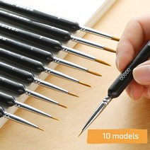 민화붓 스펀지 붓 서예 세필 아크릴 바림 진다리 10 pcs 미니어처 후크 라인 펜 아트 페인팅 브러쉬 족제비 헤어 페인트 브러시 구 아슈 수채화 오일 페인트 아티스트 손으로, 10 개 블랙