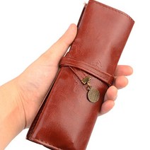고급 가죽 필통 대학생 고등학생 만년필 롤필통 파우치