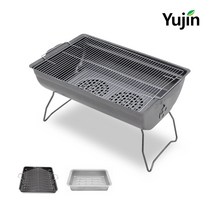 4~6인 BBQ 바베큐 그릴 접이식 사각 좌식 대형 화로대 석쇠 숯불 캠핑용품 YJ190, BBQ그릴 사각좌식(L), 스퀘어 법랑불판(M), 유압숯통(소)