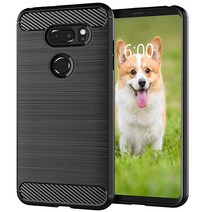 KEEPCA LG V35 ThinQ용 투명 케이스 폰 슬림 얇고 부드러운 스킨 실리콘 TPU 젤 경량 긁힘 방지 충격 보호 커버 V30 2017용 크리스탈 클리어, Brushed Black