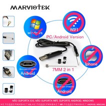 고성능 와이파이 내시경 카메라 HD 아이폰 호환 안 드 로이드 방수 6 LED Borescope 검사 pc, 1.5m, 7 mm 2in1 Endoscope