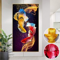 심스타 실십자수 도안세트 황금잉어 물고기 무명실 명주실 초보 큰사이즈, 일반실 70x130 cm