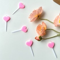 [당일배송] 하피블리 생일초 케이크초, 하트초 핑크, 단품