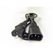 견고한 C14 + c15 유럽 여성 소켓 그루브 짧은 어댑터 케이블 ups pdu 약 100 cm C14-C15 전원 코드, 한개옵션0